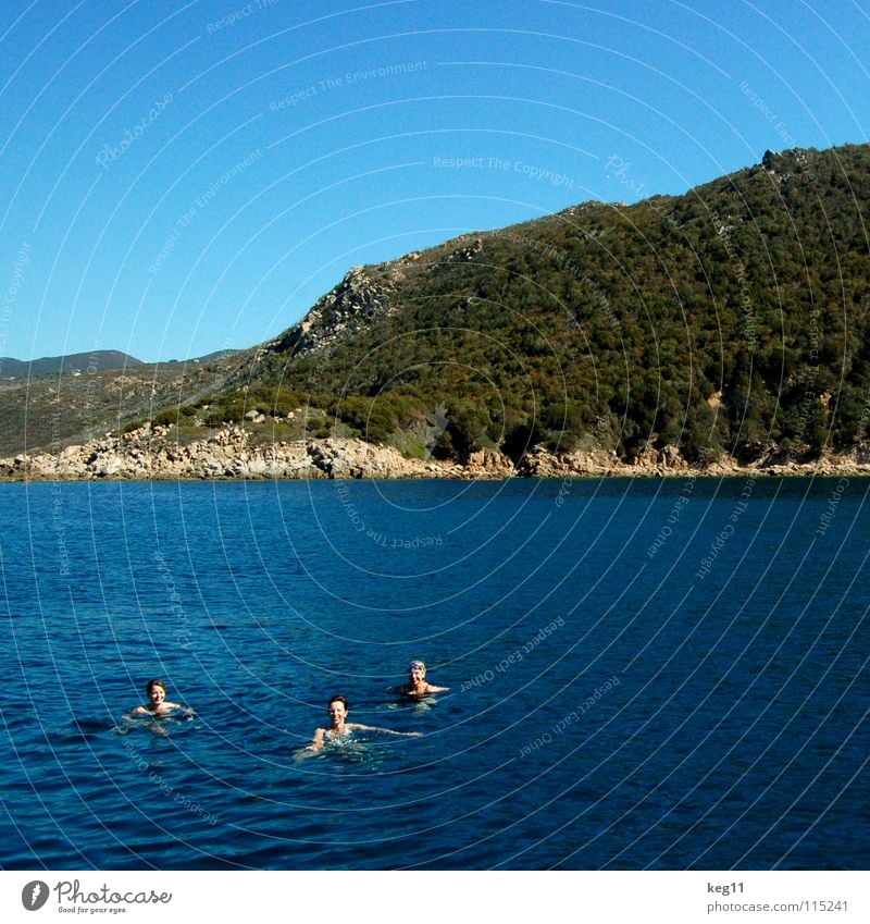 Swimming in the square Corsica Vacation & Travel Sailing Clouds Ocean Vantage point Bonifacio Beach Relaxation Adventure Waves Sardinia Together Friendship