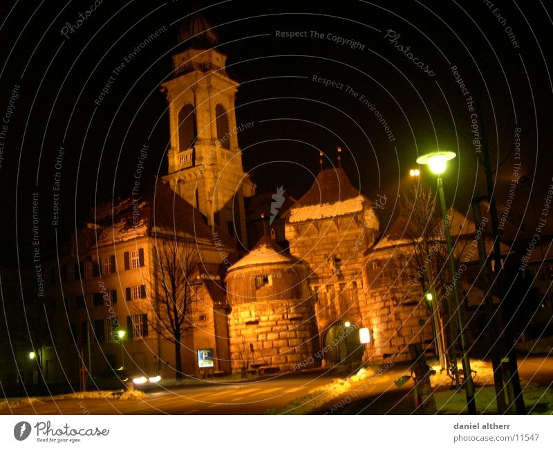 my hometown 5 Town Entrance Building Night Historic Architecture Town gate Gate Baroque Night shot