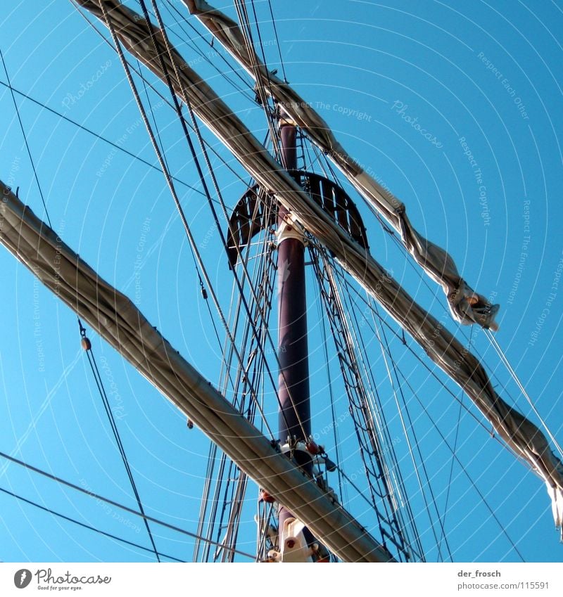 rig Rigging Rope Sailing Watercraft Wanderlust Navigation Shrouds Pirate Ahoy Aquatics Ocean talje spar Electricity pylon boot tree canvas Sheet Wind