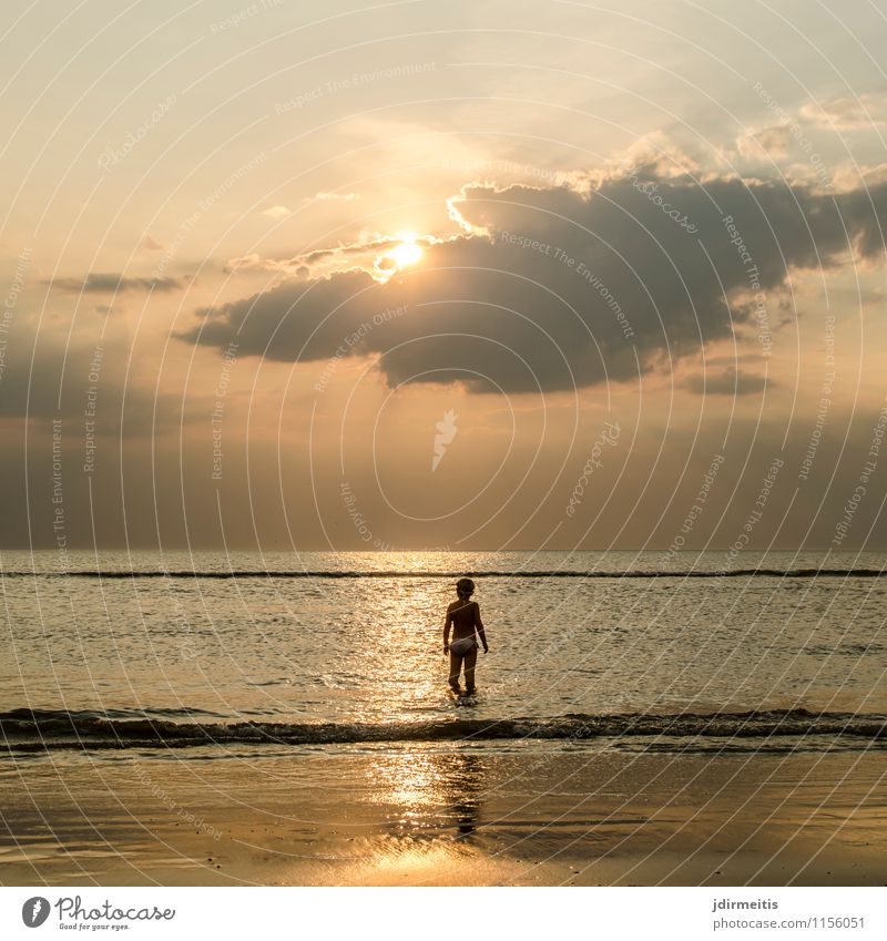 sunset Vacation & Travel Tourism Trip Far-off places Freedom Summer Summer vacation Sun Sunbathing Beach Ocean Human being Feminine Child Girl 1 3 - 8 years