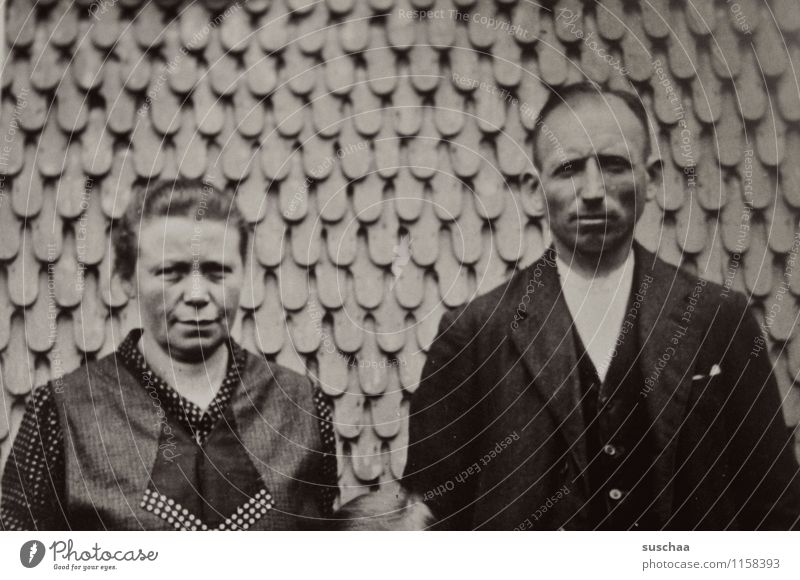 grandma bertha and grandpa gustaf Woman Man Old Photography Analog Wall (building) Memory family album