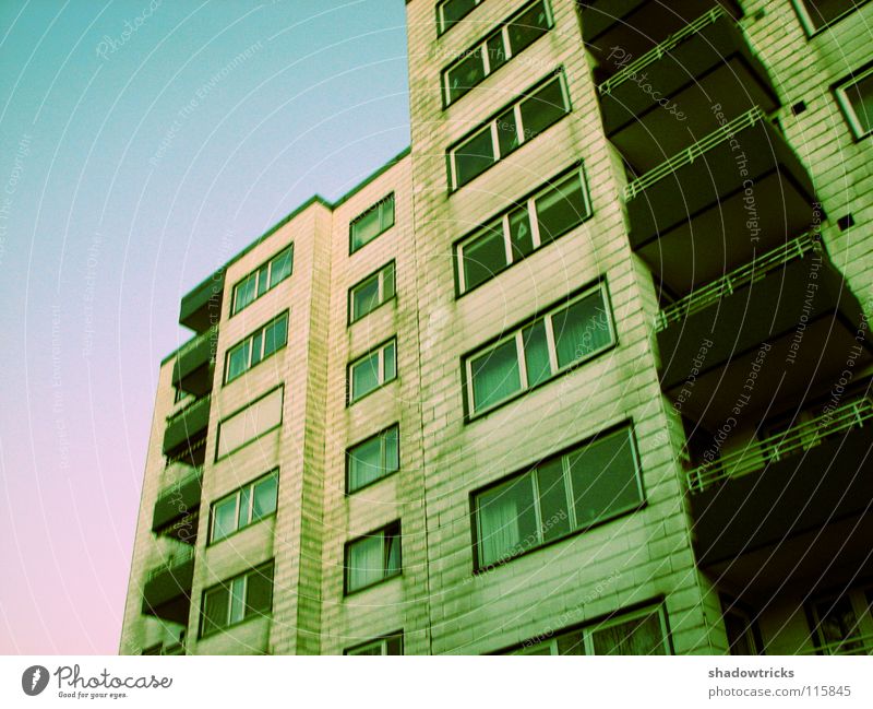 prefabricated building 2 Prefab construction Tower block Block Social law Flat (apartment) Habitat Story White Cyan Balcony Window Cross processing Architecture