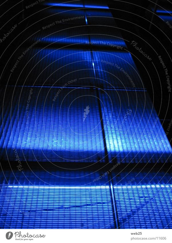 Blue Path Light Grating Footbridge Night Dark Architecture Lanes & trails Colour