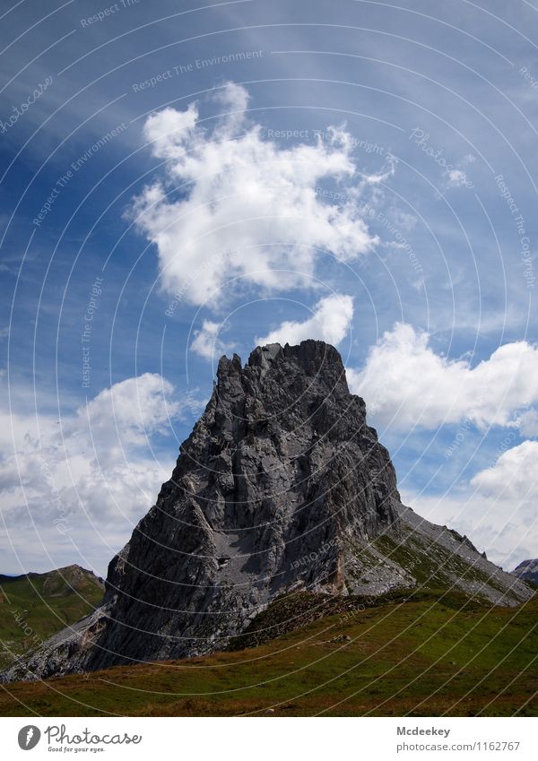 pseudovolcano Environment Nature Landscape Plant Sky Clouds Summer Weather Beautiful weather Grass Alps Mountain Peak Gigantic Large Infinity Natural Blue Brown