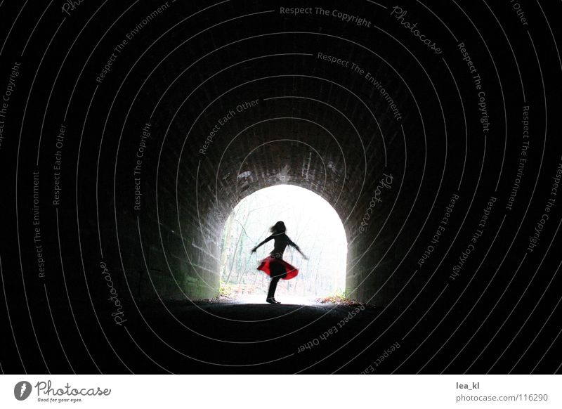 shadow dance Silhouette Hope Tunnel Girl Rotate Rotation Light Dark Joy Dance Movement Life cheerful Flying