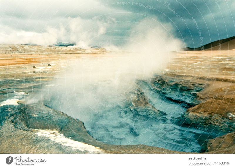 Iceland (17) Island Far-off places Longing North Sea Scandinavia Vacation & Travel Travel photography Tourism Nordic Geyser Water Surface of water Rock Nature