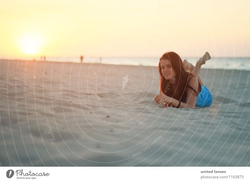 FF# Beach view Art Esthetic Contentment Fashion Model Beach dune Walk on the beach Beach bar Beach life Woman Lie Relaxation Vacation & Travel Vacation photo