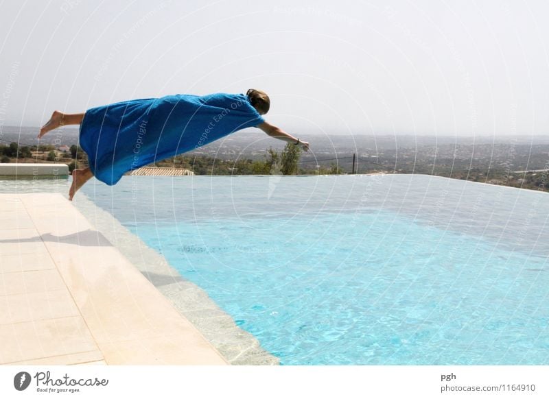 Jump, Girl, Vacation, Holiday, Water, Pool, Hello, Wave, Mood, Pike, Head Swimming & Bathing Dive Feminine Young woman Youth (Young adults) 13 - 18 years Child