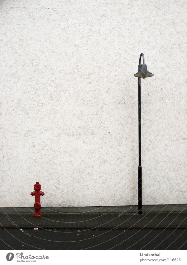 street lovers Lamp Sidewalk Alley Fire hydrant Red White Wall (building) Street lighting Transport