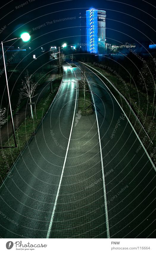 road to... Saarland Gasometer Industry street Blue neo-church fnw