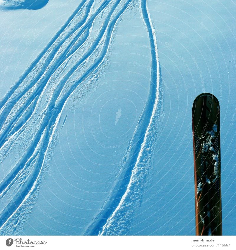 ski lane Deep snow Switzerland Skiing Winter Winter sports Tracks White Background picture Snow track Snow cornice Vacation & Travel Winter vacation Mountain