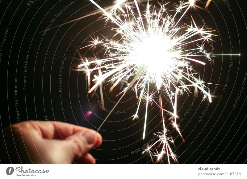 shower of stars Feasts & Celebrations New Year's Eve Birthday Human being Hand 1 Event Glittering Illuminate Bright Joy Happy Joie de vivre (Vitality) Sparkler