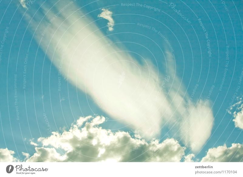 cloud Sky Clouds Cirrus Cumulus Wind Weather Meteorology Summer Spring Worm's-eye view Veil of cloud Cloud shadow Gap in the clouds Rain Blue sky Sky blue Fog