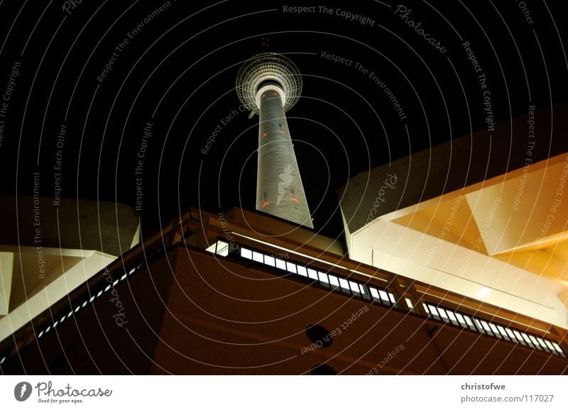 alexanderplatz Alexanderplatz Night shot Transmitting station Berlin Light Landmark Monument Beautiful Contrast Capital city Germany Berlin TV Tower GDR