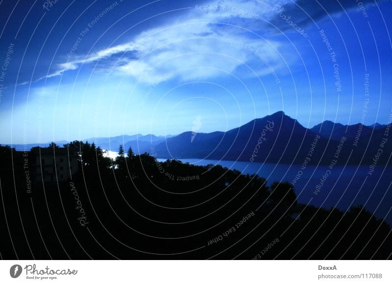 Lake Garda Italy Clouds Mountain Blue sky San Zeno Nature