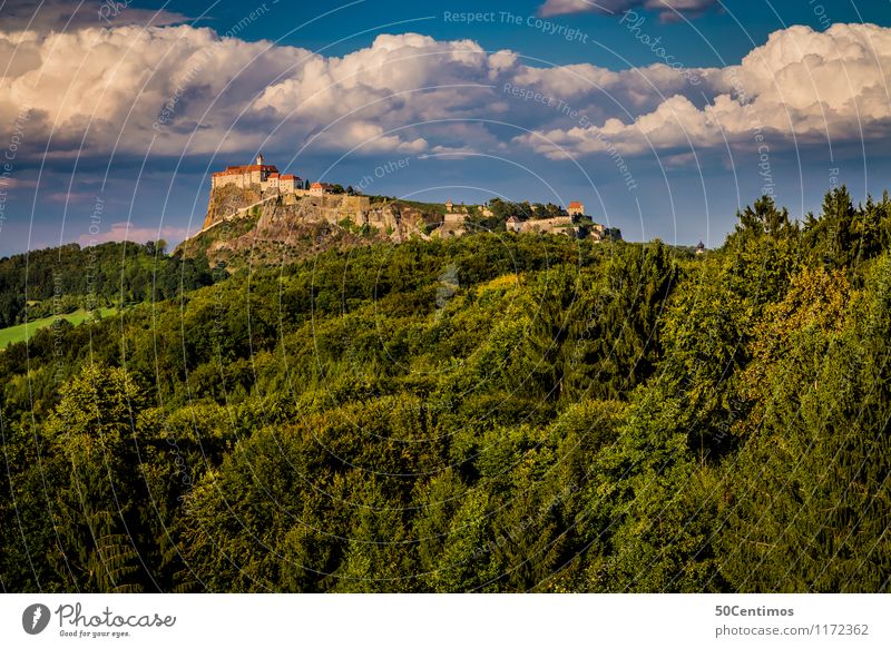 Riegersburg on the edge of the forest Vacation & Travel Tourism Trip Summer Mountain Nature Landscape Clouds Beautiful weather Forest Federal State of Styria