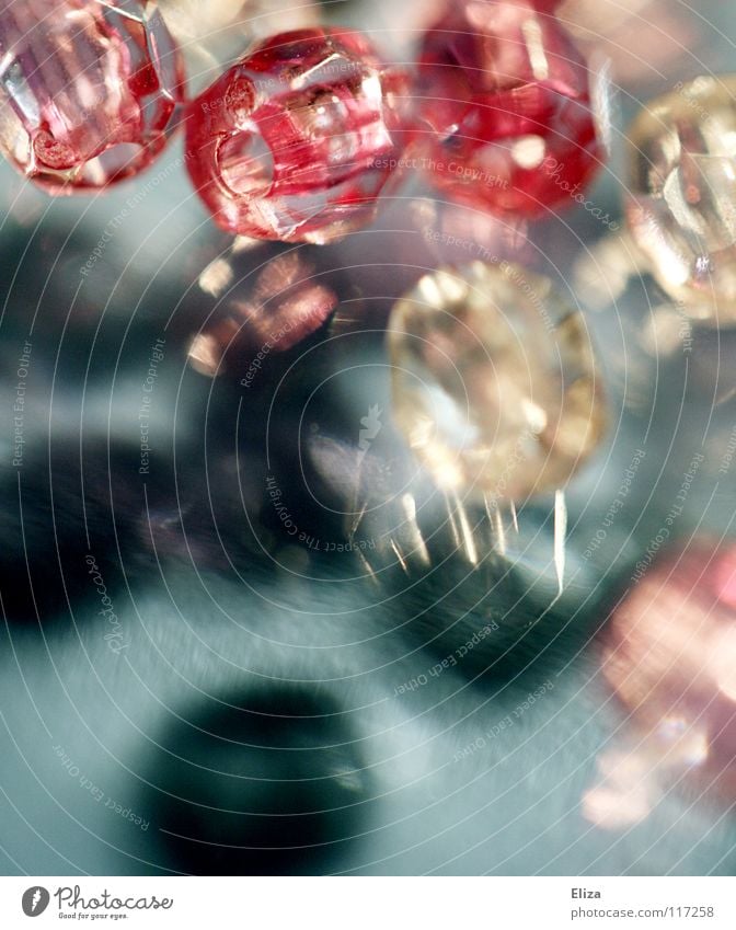 Glass Beads II Pink Jewellery Handicraft Diamond Barbie Glittering Glass bead Expensive Macro (Extreme close-up) Close-up Pearl thread blueJewellery Kitsch