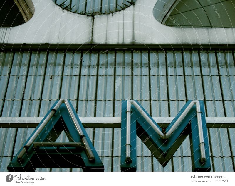 winter sales today ... Ruin Letters (alphabet) Neon sign Window White Dirty Public service Derelict Cinema Theatre Signage not really hidden Tile Blue Lamp