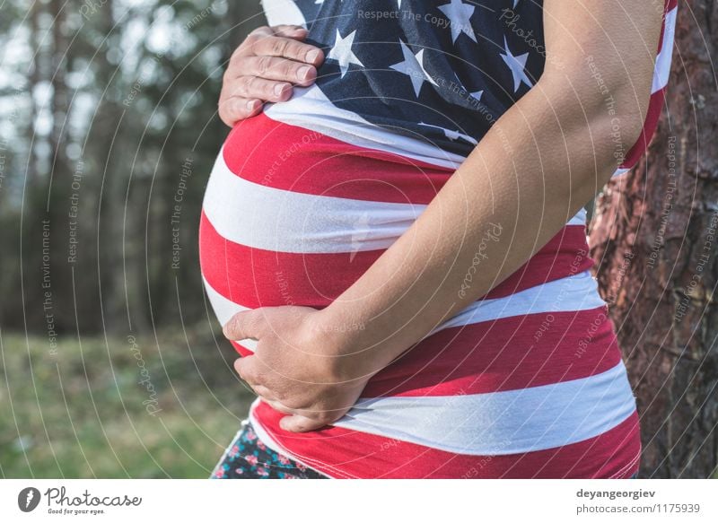 Pregnant woman in the forest Lifestyle Joy Beautiful Relaxation Woman Adults Parents Mother Nature Tree Grass Park Forest Brunette Love Green White Anticipation