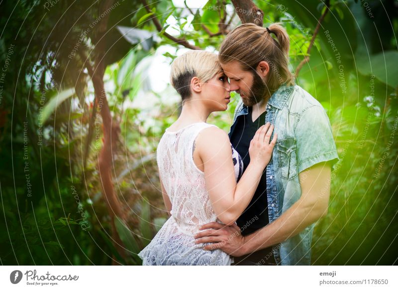 Tropical Masculine Feminine Young woman Youth (Young adults) Young man Couple 2 Human being 18 - 30 years Adults Nature Virgin forest Beautiful Intimacy Lovers