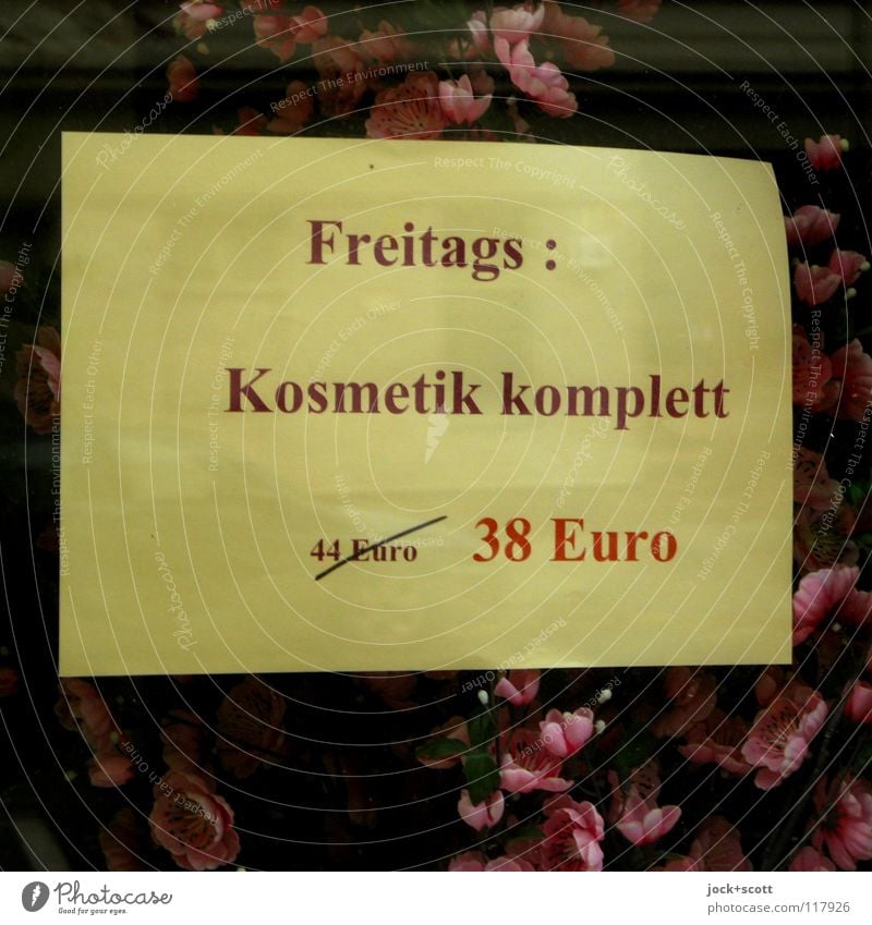 Friday after one I do mine, a cosmetic proposal Cosmetics Services Blossom Piece of paper Digits and numbers Word Blossoming Relaxation Cheap Hospitality