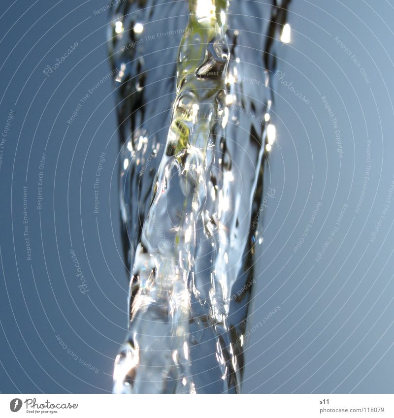 Water Summer Wet Blue Jet of water Sky blue Well Algae reflection Close-up Macro (Extreme close-up)