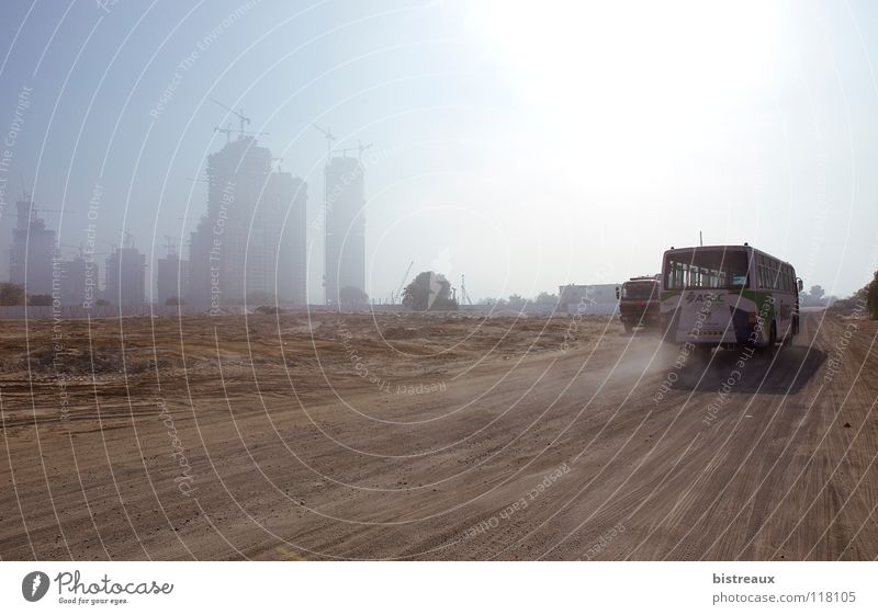 Business Bay 001 Dubai United Arab Emirates Construction site Crane High-rise Dust Sand Morning Desert Sun Burj Dubai Escape Tower executive towers