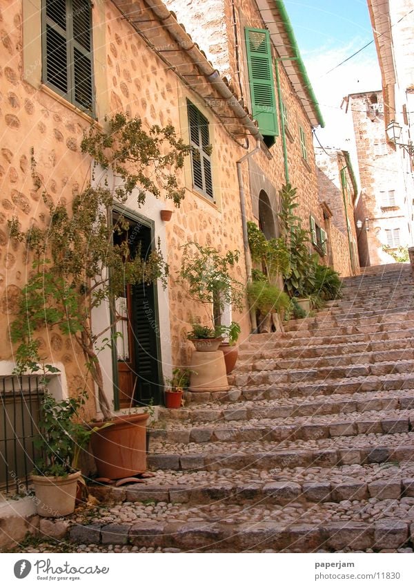 Stairs in Fornalutx House (Residential Structure) Historic Majorca Spain Old