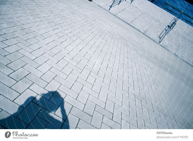 and it's downhill. Cologne To fall Negative Pattern Modern Stairs Street Cologne-Deutz Handrail upside Down downstairs Shadow