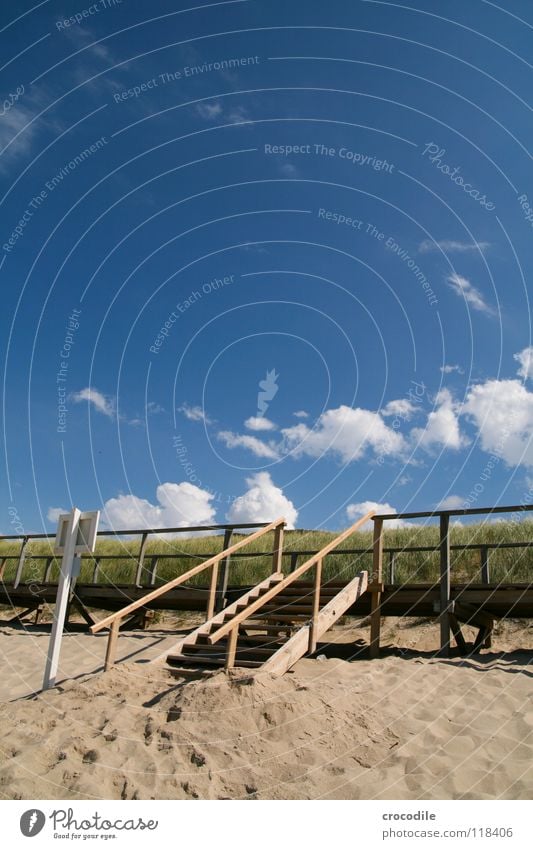 stairway to the steg ;) Beach Ocean Sylt Footbridge Wood Clouds Growth Overgrown White Green Physics Hot Vacation & Travel Summer Coast Sand Lanes & trails