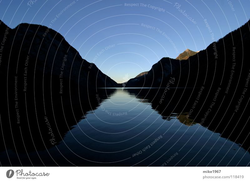 Königssee Bavaria Lake Dusk Watzmann Reflection Mountain Berchtesgarden Germany