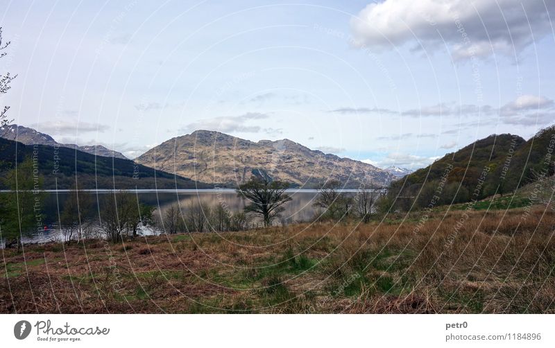 Loch Lomond Landscape Water Sky Clouds Spring Hill Mountain Highlands Peak Lakeside Heathland Ardleish Scotland Europe Deserted Serene Calm Adventure