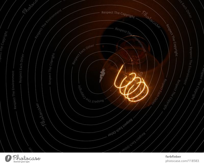 glow in the dark Lamp Energy industry Energy crisis Glass Metal Illuminate Dark Hot Bright Gloomy Brown Idea Creativity Thrifty Wire Short exposure Bracket