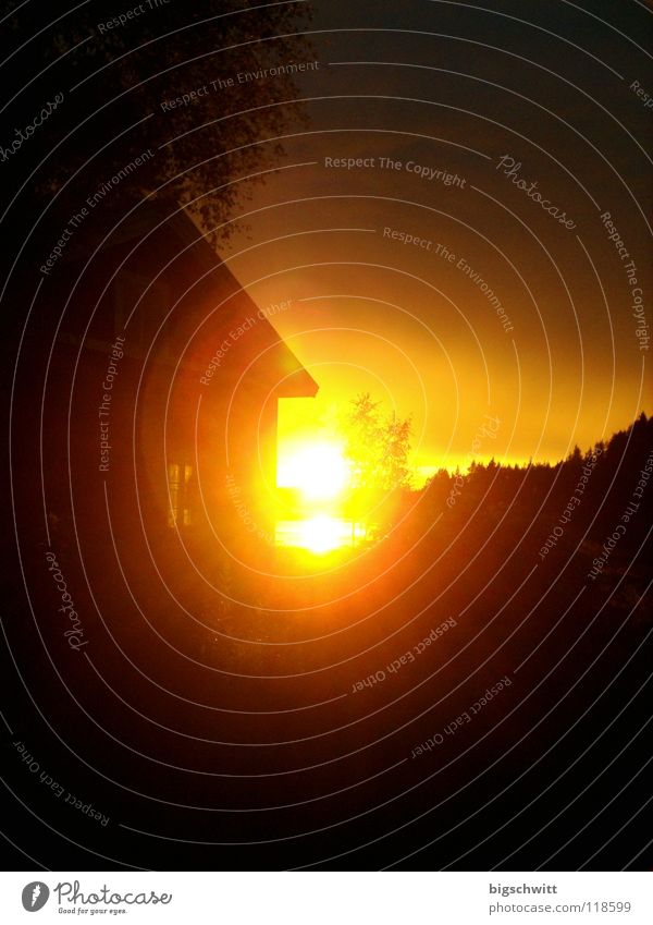 Sun1 Sunset Tree Lake House (Residential Structure) Light Celestial bodies and the universe Evening