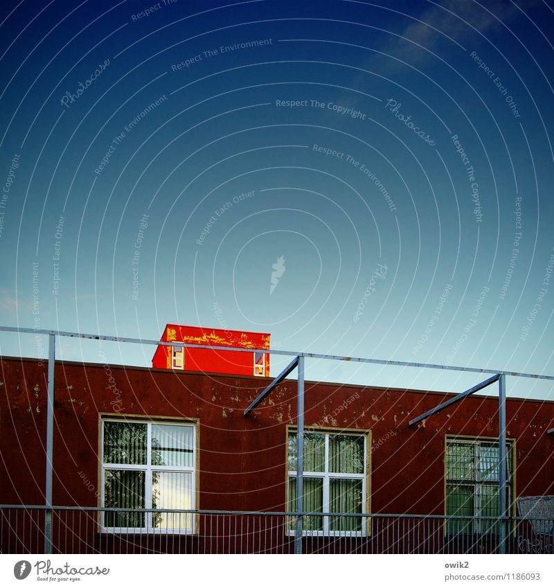 Placed Cloudless sky Beautiful weather House (Residential Structure) Manmade structures Building Architecture Wall (barrier) Wall (building) Stairs Window