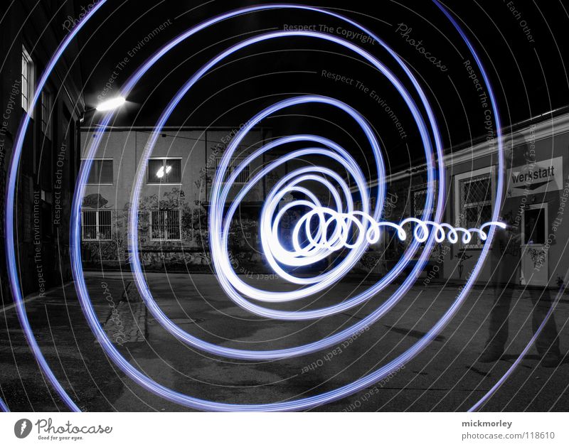 time tunnel Long exposure Exposure Time Slaughterhouse Rock'n'Roll Flashlight Lamp Suction Whirlpool Blue Light (Natural Phenomenon) Wels roll ledlamp Movement