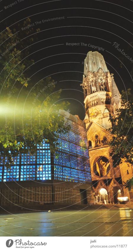 peace church Kurfürstendamm Night Long exposure Light House of worship Religion and faith Berlin