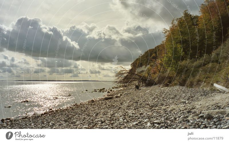 chalk cliffs Coast Clouds Autumn Ocean Baltic Sea Kreidefelsen Scooter