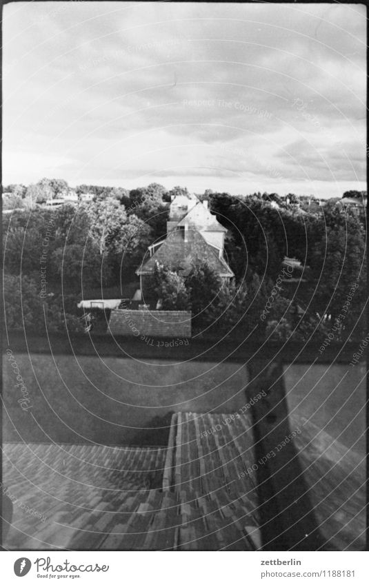 Borgsdorf, 1984 Roof House (Residential Structure) Detached house Town house (Terraced house) Village Small Town Settlement Summer Evening Twilight Sky Clouds