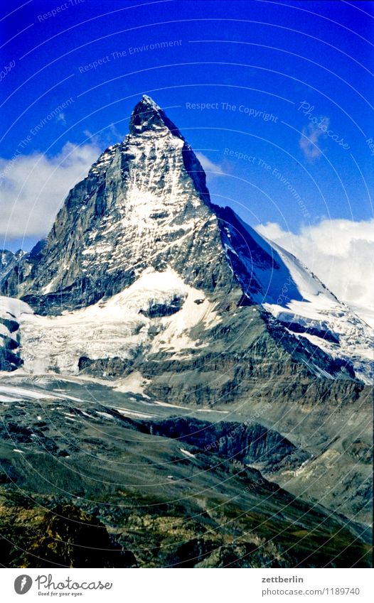 Switzerland (5) Matterhorn Eiger Mountain High mountain region Rock Massive Far-off places Fog Haze Vacation & Travel Travel photography Tourism Alps Sparse