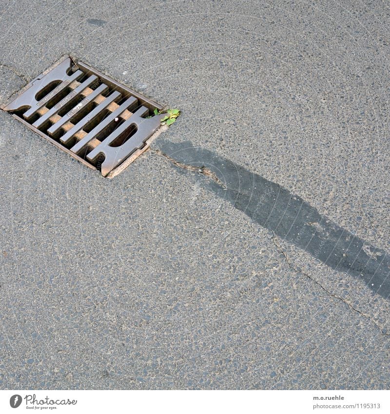 leak Village Town Concrete Drainage Runlet Asphalt Water Pavement Street Infrastructure Colour photo Exterior shot Pattern Structures and shapes Deserted