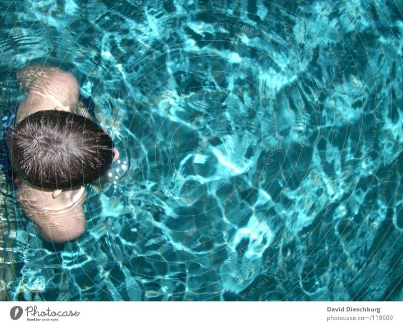 The Watercarrier Swimming & Bathing Surface of water Turquoise Water reflection Whirlpool Bird's-eye view Man's body Shoulder Anonymous Unrecognizable