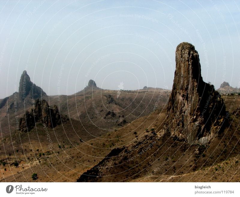 Roumsiki (Cameroon) Colour photo Exterior shot Deserted Copy Space top Day Panorama (View) Calm Far-off places Mountain Landscape Hill Rock Africa Loneliness