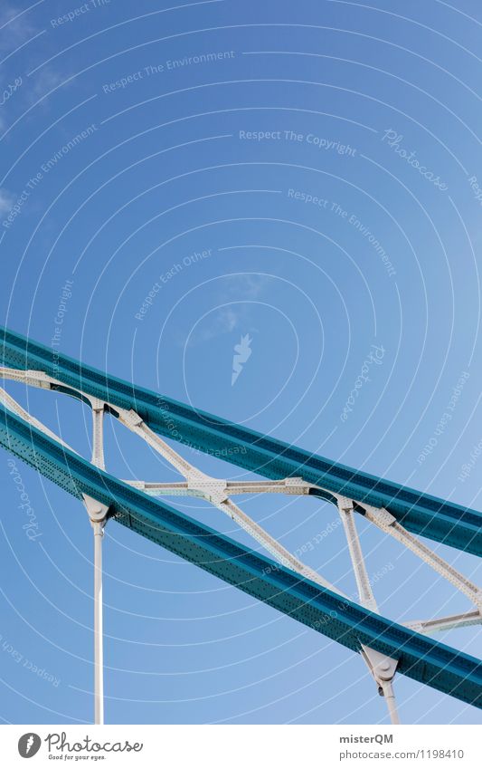 London blue. Art Esthetic Contentment Tower Bridge Blue sky Steel Steel construction Bridge railing Architecture Colour photo Subdued colour Exterior shot