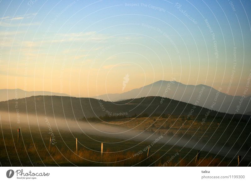 FOG II Landscape Sky Clouds Sunrise Sunset Summer Mountain Peak To enjoy Colour photo Exterior shot Twilight