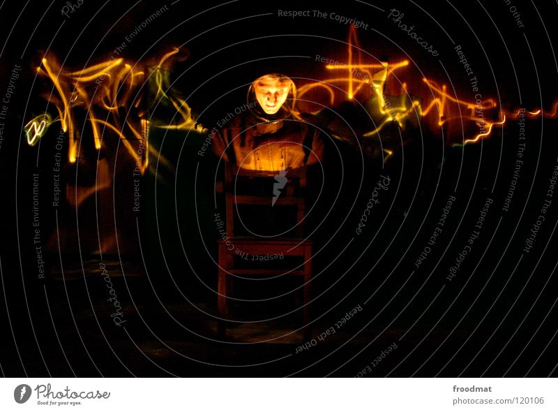 Electric chair Shift work Ghosts & Spectres  Dark Creepy Furniture Night Germany Long exposure Mysterious Mystic Physics Hot Chair light painting Graffiti ghost