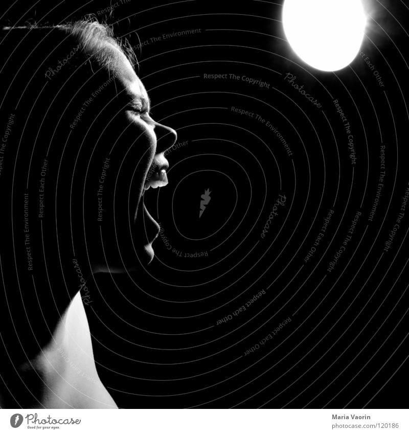 towards the sun Scream Anger Aggravation Hatred Emotions Evil Debauched Woman Sunbathing Light Anxious Nerviness Loneliness Black Dark Distress