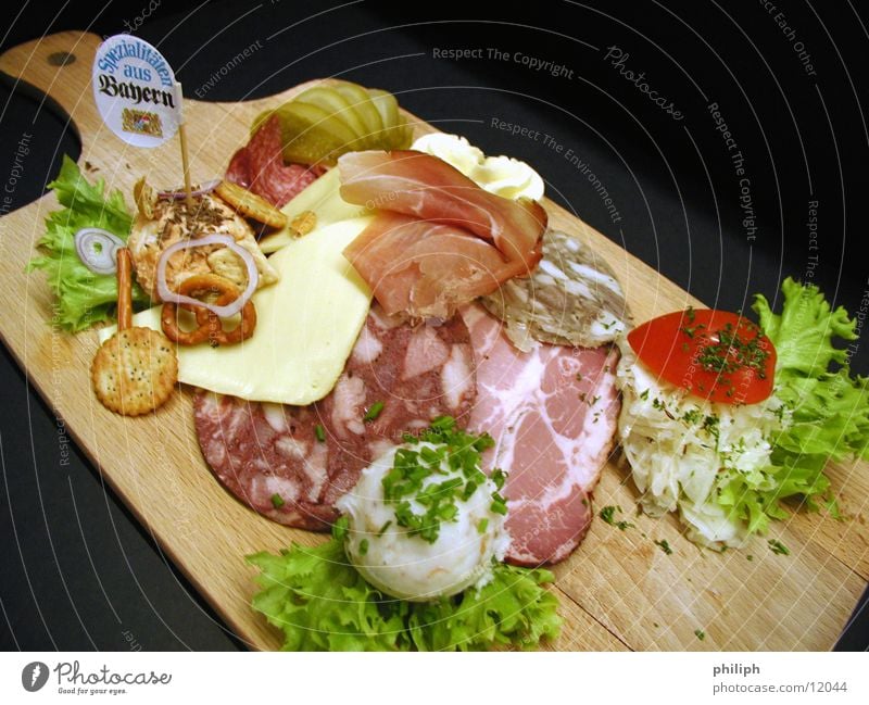 Sausage Tip Bavaria Cheese Bacon Ham Gastronomy Meat Nutrition Restaurant Food Oktoberfest Wooden board diet sausage board lard German traditional