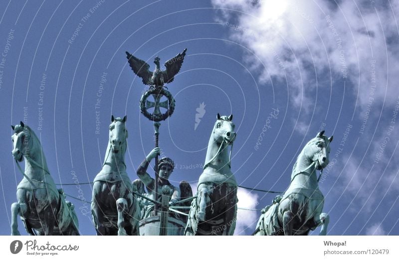 reunion Brandenburg Gate Clouds Historic Berlin Germany perder Rider Sky Blue