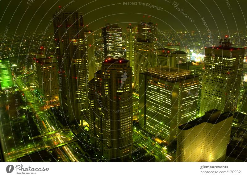 Skyscrapers in Japan High-rise Night Town Tokyo Park Hyatt Tokyo Evening Light future Modern Really